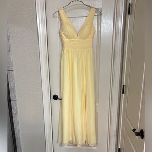 Butter yellow bridesmaid dress